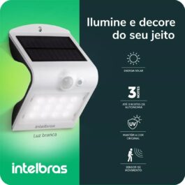 Arandela Solar Integrada Intelbras Asi 220 Luz Branca Cor Branco